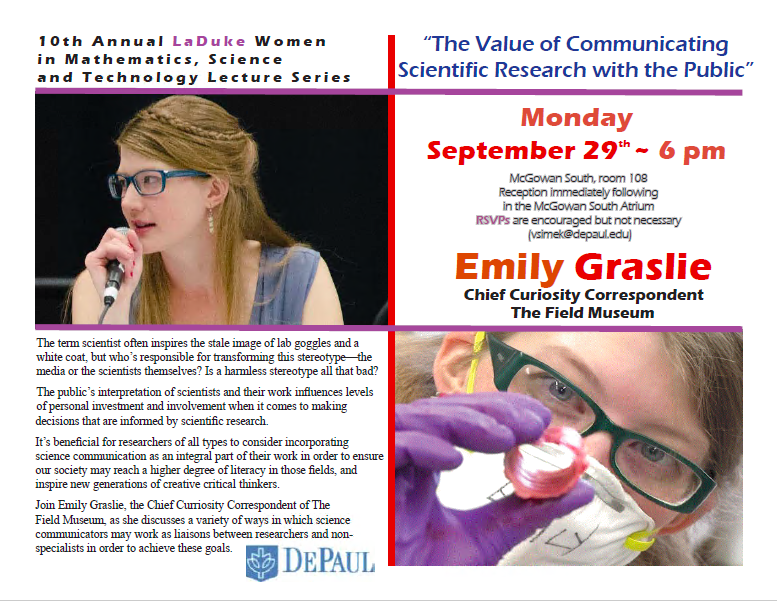 2014 flyer for speaker Emily Graslie